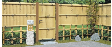 三協アルミ　樹脂竹垣　御簾垣門扉/建仁寺垣